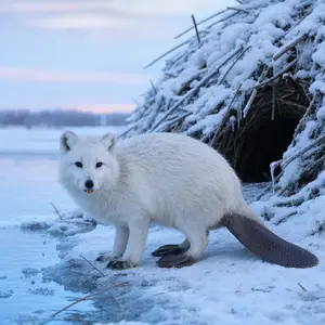 Arctic fox + Beaver